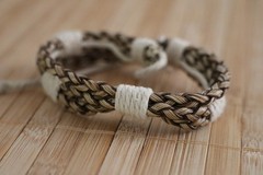 Men’s Braided Adjustable Bracelet Brown Beige Boho Tribal Wristband