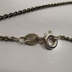 Vintage F.N.A. Italy Sterling Silver Chain Iridescent Crystal Heart Pendant 925