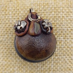 Vintage luck Pendant artisan made Lucky Charm Clover Horseshoe trunk up elephant