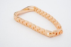 Vintage Bracelet Rose Gold Tone Rhinestone 7.5″