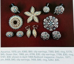 Vintage Lot 2 Signed Sarah Coventry Song Of India Ocean Star Brooches Book Piece