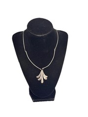Vintage Modernist Bar Link Sterling Silver Fringe Paddle Necklace