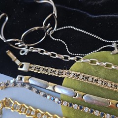 Lot Of 12 Vintage To Now Silver Gold Tone Bracelets
