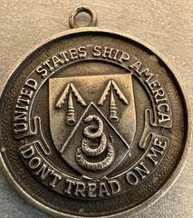 United States Ship America Vintage Sterling Silver Charm Don’t Tread On USN Navy