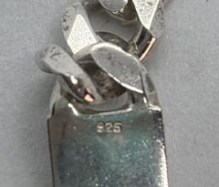 Vintage Sterling Silver ID Bracelet Engravable Figaro Chain Unisex 24.8 Gr 8”
