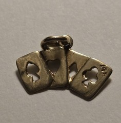 14k Gold Suit Cards Pendant Vintage Custom Made