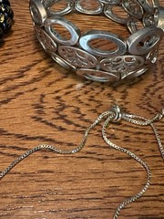 Vintage to Modern 7 Piece Gold Tone Bracelets Lot Beaded Stretchy Chains