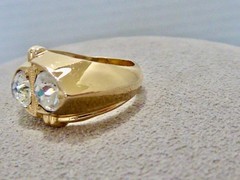RARE 1/30 14k K YELLOW GOLD PLATE NEW OLD STOCK 70’S SIZE 6 RING BRILLIANT!!!!