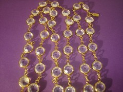 SWAROVSKI SWAN SET/LOT CLEAR CRYSTAL BEZEL NECKLACE 36″&EARRINGS,CLUSTER,DANGLE