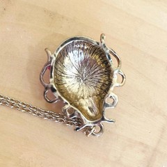Scarab Beetle Pink-Coral Enamel Rhinestone Necklace Pendant Long Chain Charm