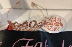 Birthday Fabulous 40 Birthday, Costume Jewelry, Cup, Notebook And Wallet Lot