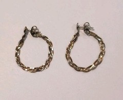 Vintage Sterling Silver Wrap Around Braided Rope Earings Marked 925