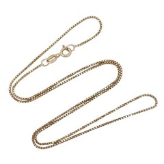 Vintage Italy Danecraft Gold-Tone Sterling Silver 925 Box Chain Necklace 18″