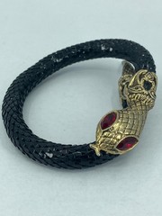 Vintage Snake Bracelet Black Mesh Bypass Wrap DL Auld