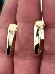 James Avery 14K gold earrings modernist V shaped hoops with posts
