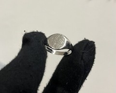 Sterling Silver Plain Signet Ring Large 10.2mm Sz 4.75 No Monogram Victorian