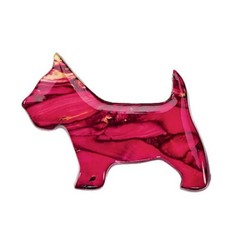 Heathergems Scottie Dog Brooch Red, Dyed and Pressed Heather, 1″ by 3/4″
