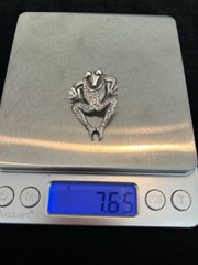 Sterling Silver Tree Frog Pendant 7.6 Grams 1.5 Inches Tall Vintage Jewelry