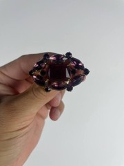Czech Republic Vintage brooch – Vintage USSR jewelry – soviet – purple stone