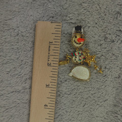 Lunch at the Ritz Earrings Frosty the Snowman Lunchman Clip On Signed Menu Card