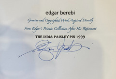 BerebiI Paisleyl Pin SOLD BY EDGAR BEREBI NEW OLD STOCK signed Certificate .
