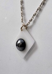 Germany Chain Hematite Geometrical Modern Asymmetrical Pendant Necklace 18″