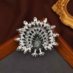 Vintage Retro Yellow Crystal Thanksgiving Turkey Roast Brooch Pin Jewelry Gift