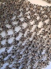 Huge VTG Silver Tone Chain Mail Bib Necklace Boho Tribal Statement Festival Vibe