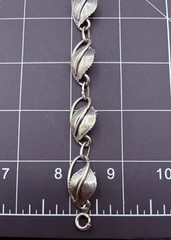 DANECRAFT 925 Sterling Silver – Vintage Floral Leaf Chain Bracelet, 7.5 Inch
