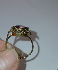 Antique Vintage 14K Gold Amethyst Ring size 6 2.7g English Hallmark AS IS