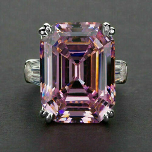 Art Deco 5.90 Ct Pink Sapphire Antique Vintage Engagement Ring 925 Silver