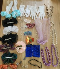 Lot Of Assorted Vintage Dress-Up Costume Jewelry And Accessories