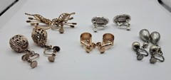 Vintage Earrings Lot 5 Pairs Clip/Screw Back Napier, Vendôme Pat.