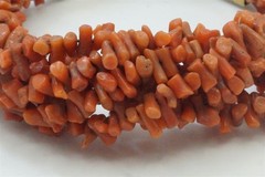 ANTIQUE ENGLISH EARLY VICTORIAN 18K GOLD CORAL BANGLE / BRACELET c1840