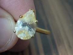 Vintage Tall Solitaire Pear Shaped Stone