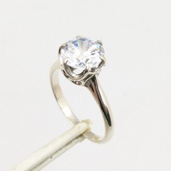 Vintage Luxury RING Silver 925 with Big Bright Stone -size: 6US (16.5mm) | #64
