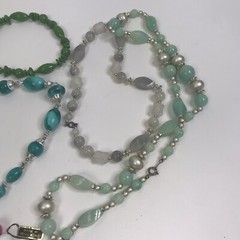 Vtg Necklace Lot Colorful Plastic Bead Mod Hong Kong Strand Retro