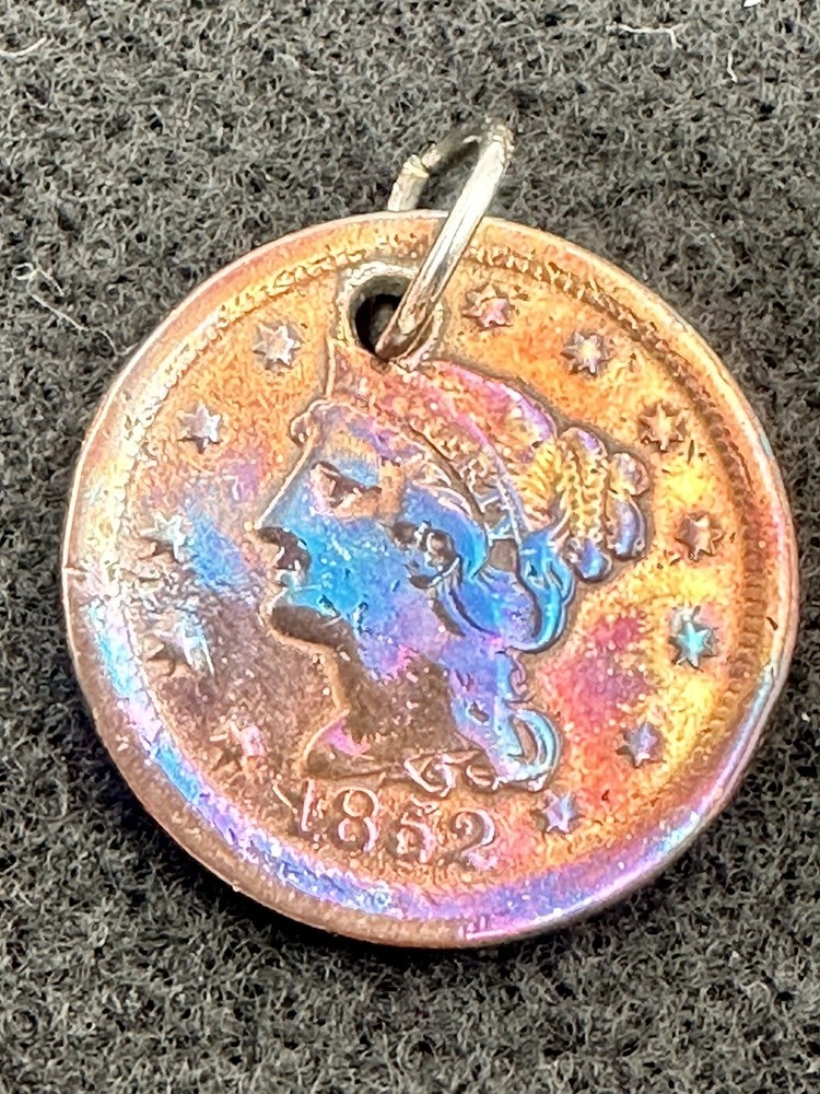1852 United States One Cent Coin Pendant