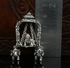 925 sterling silver Lord Krishna with swing statue figurine puja articleart39