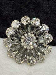 Vintage Verified Juliana Rhinestone Brooch Immaculate Sparkle Smokey #1827