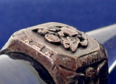 WW2 Sterling Silver Military Signet Ring 15.2 Grams Size 8.75 FD Sterling