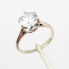 Vintage Luxury RING Silver 925 with Big Bright Stone -size: 6US (16.5mm) | #64