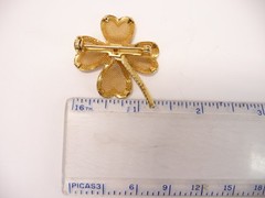 Vintage Floral Gold Tone Mesh Faux Pearl Flower Brooch USA Seller