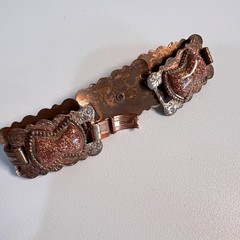 Vintage Copper Glitter Confetti Bracelet & Earrings Set