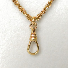 Vintage AJC Co. 1/20 12k Gold Filled Rope Chain Necklace , Watch Charm Fob, 27″