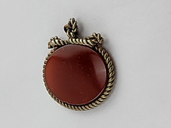 Vintage Carved Presssed Cameo Pendant Brown Mythological FOB Vicotrian