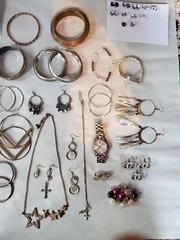 Huge Modern Costume Jewelry Lot 40+ Items Watch Necklace Earrings Trendy Bling