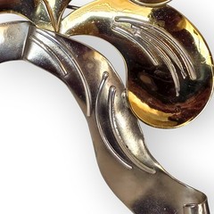 VINTAGE RUTH ROSENFELD MIXED METALS MODERNIST BROOCH