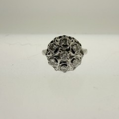 VINTAGE Estate 14k White Gold NATURAL Diamond 0.40CTTW Ring–Size 6
