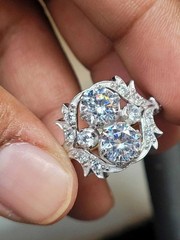 Art Deco Style 2.5Ct Round Cut Lab Created Diamond 925 Silver Engagement Ring